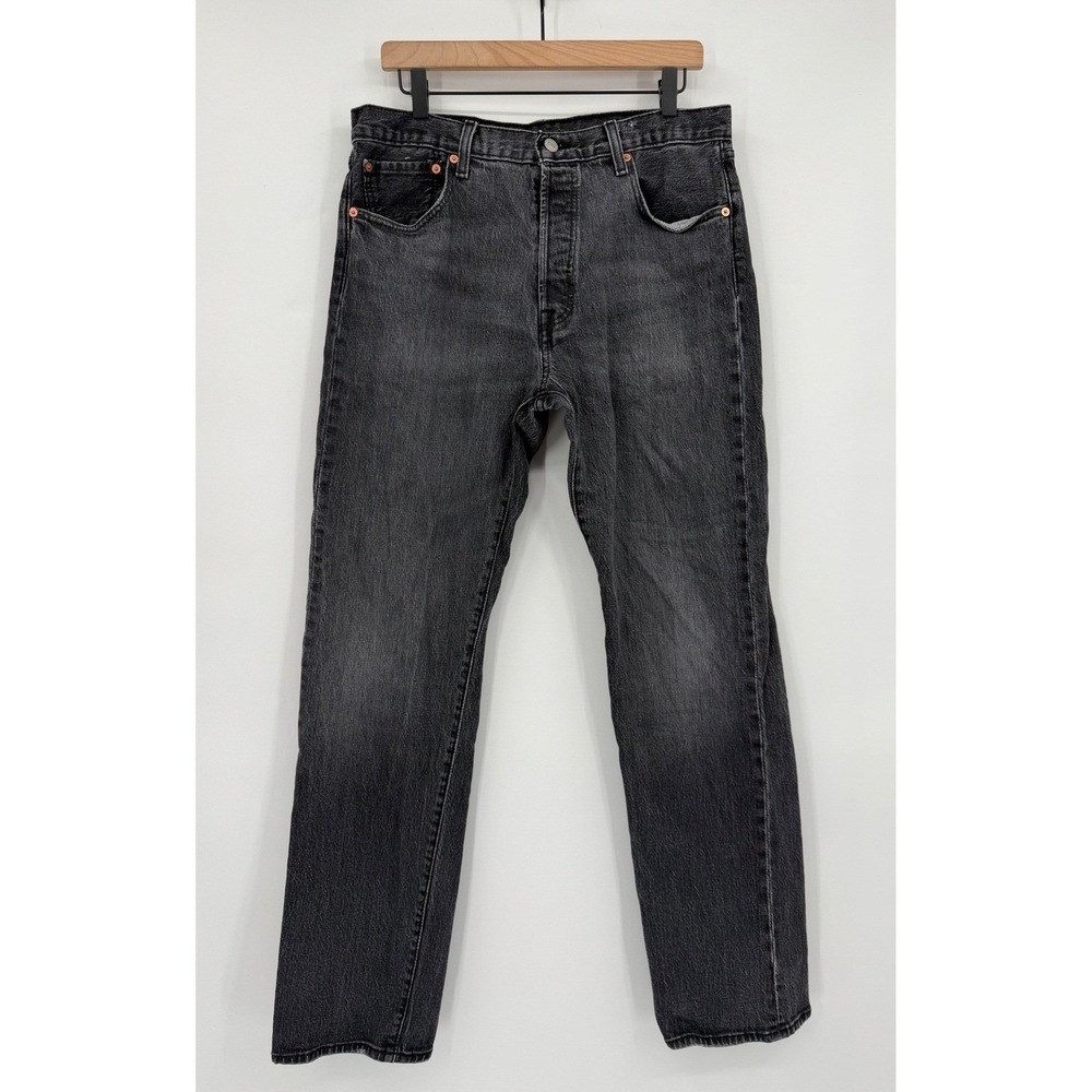 Levis‎ 501 '93 Jeans Mens 34x34 Black Fade Button Fly Straight Leg Denim Pants